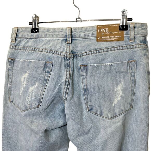 One Teaspoon Free Birds Trashed Rigid Jeans Women’s Size 27 Distressed 7/8 Zip - Picture 9 of 16